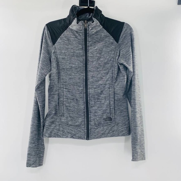 The North Face Jacket Zip Front Heather Grey Black Lightweight Puffer Size Small - Picture 1 of 14